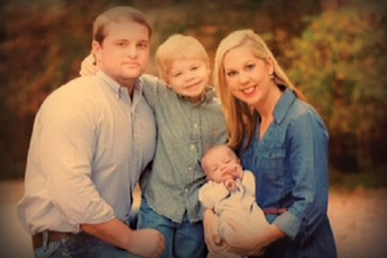 John Reuben with his wife Erin and their sons: John Calen (standing) and Beckett.